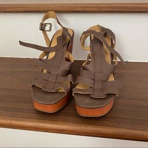 Brown Strappy Wedges Lucky Brand